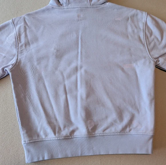 Alexander McQueen McQ Womens Cropped Hoodie Sweatshirt Light Blue Black Sz XS - Picture 11 of 13